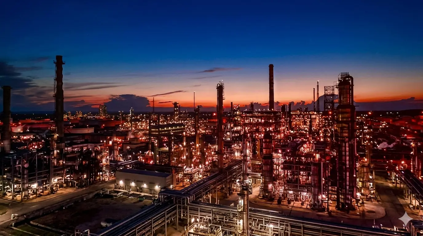 Sannazzaro de’ Burgondi refinery in Italy, advanced fuel processing plant undergoing biorefinery conversion for Enilive biofuel production with high environmental standards