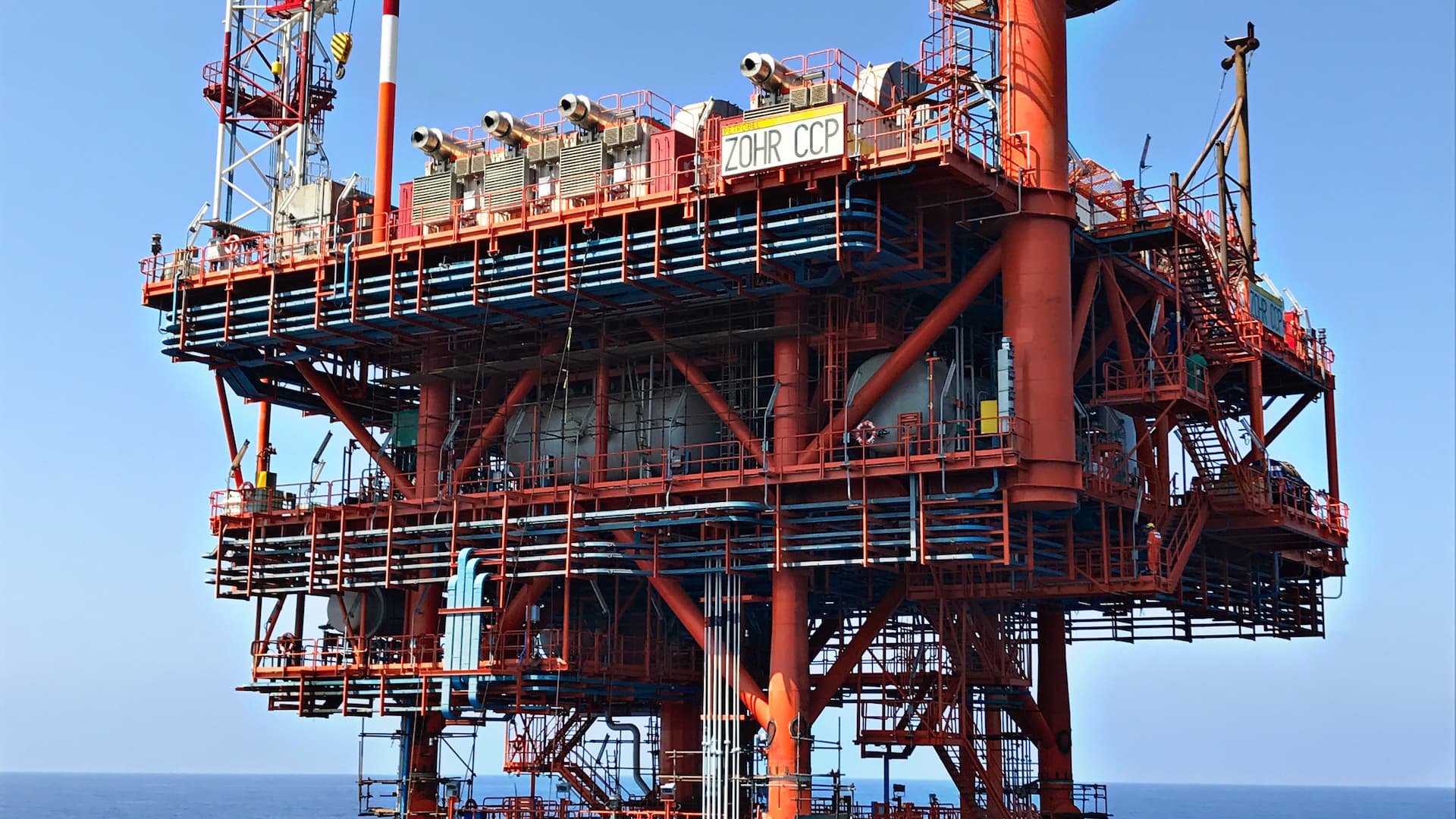 Zohr and Nooros gas field facilities in Egypt, offshore and onshore natural gas production sites supporting large-scale energy development in the Mediterranean region